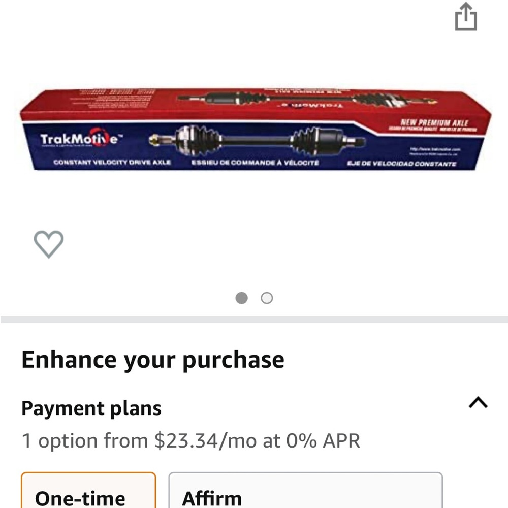 Selling a CV joint